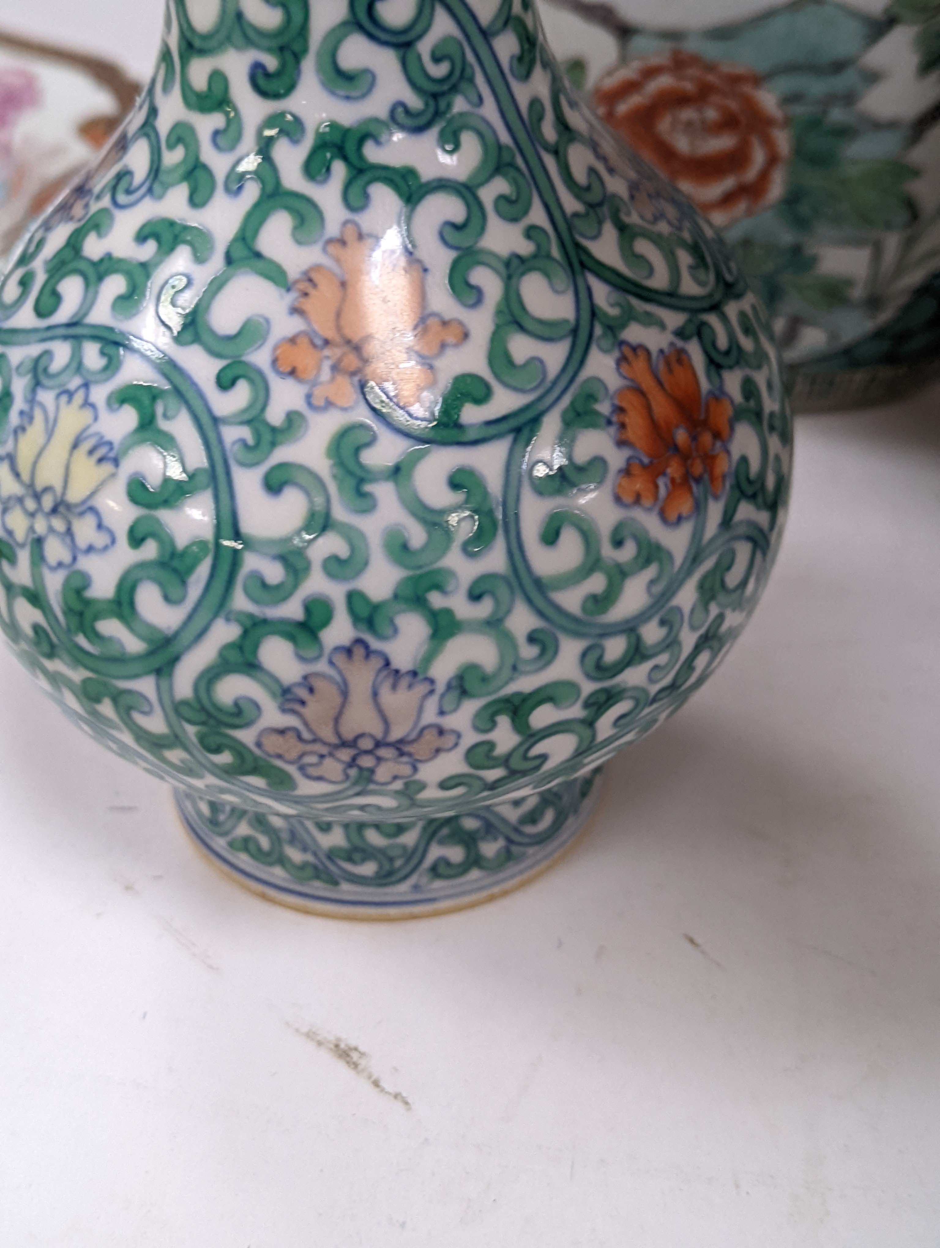 Two 19th century Chinese jars and a later doucai vase